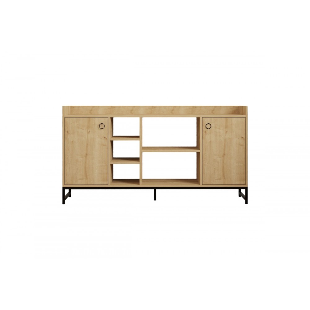 Μπουφές "DELTA" από μέταλλο σε χρώμα oak/μαύρο 160x40x85