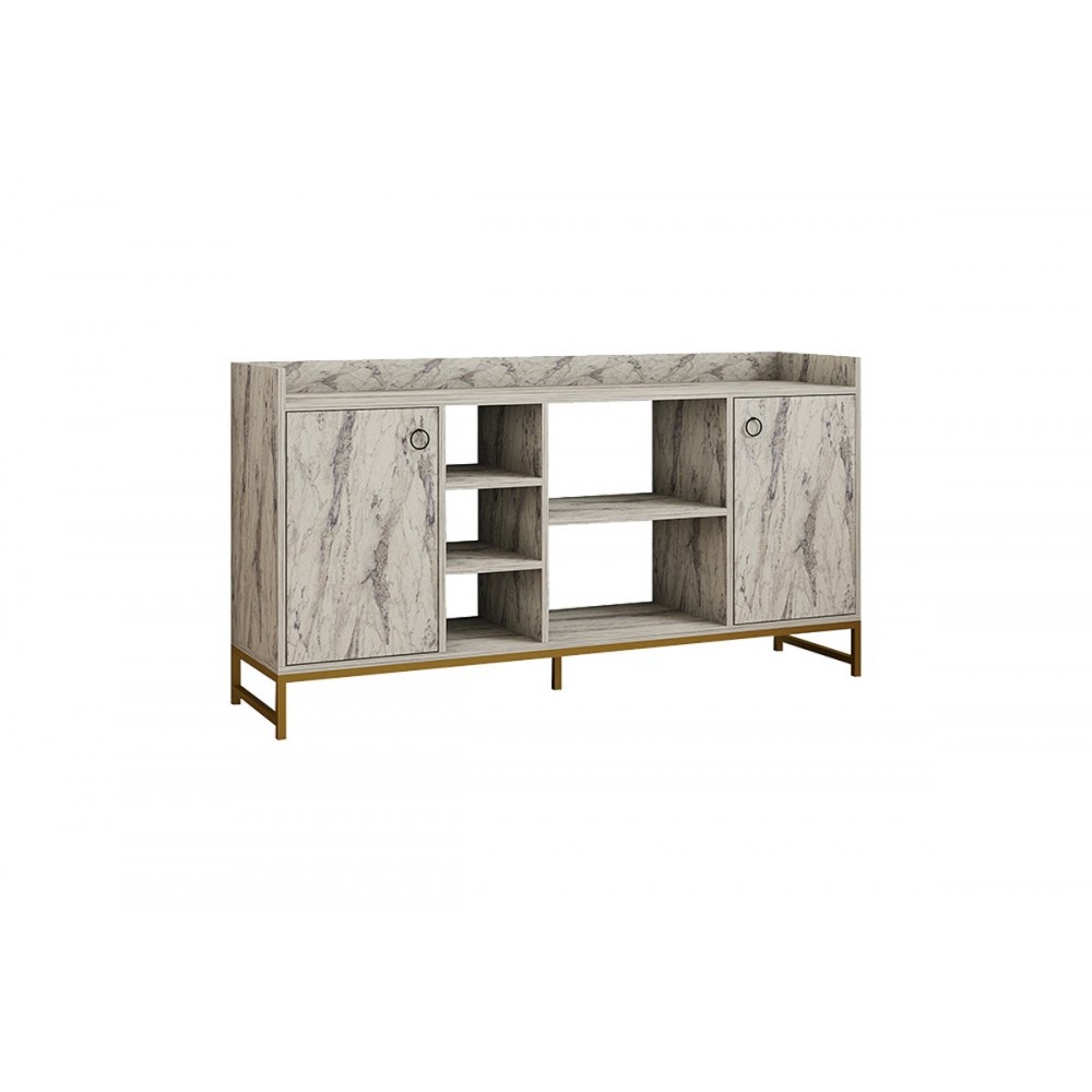 Μπουφές "DELTA" από μέταλλο σε όψη μαρμάρου/χρυσό 160x40x85