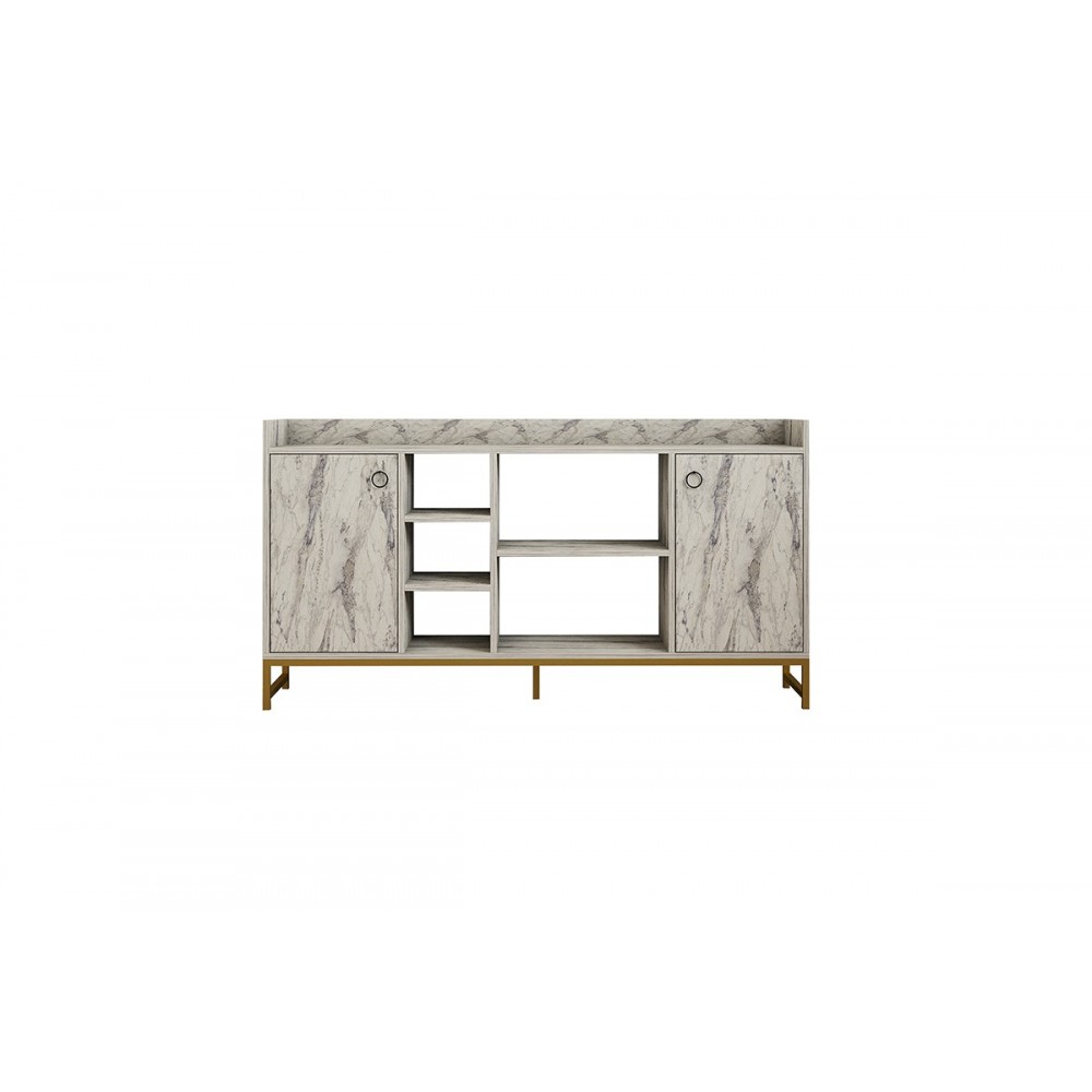 Μπουφές "DELTA" από μέταλλο σε όψη μαρμάρου/χρυσό 160x40x85