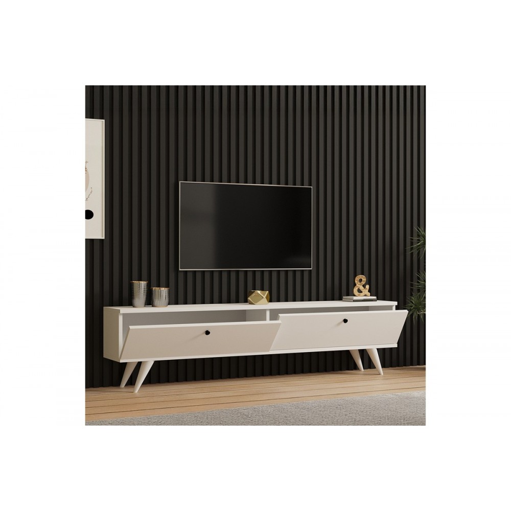 Έπιπλο τηλεόρασης "JATE" σε χρώμα λευκό 160x25x40
