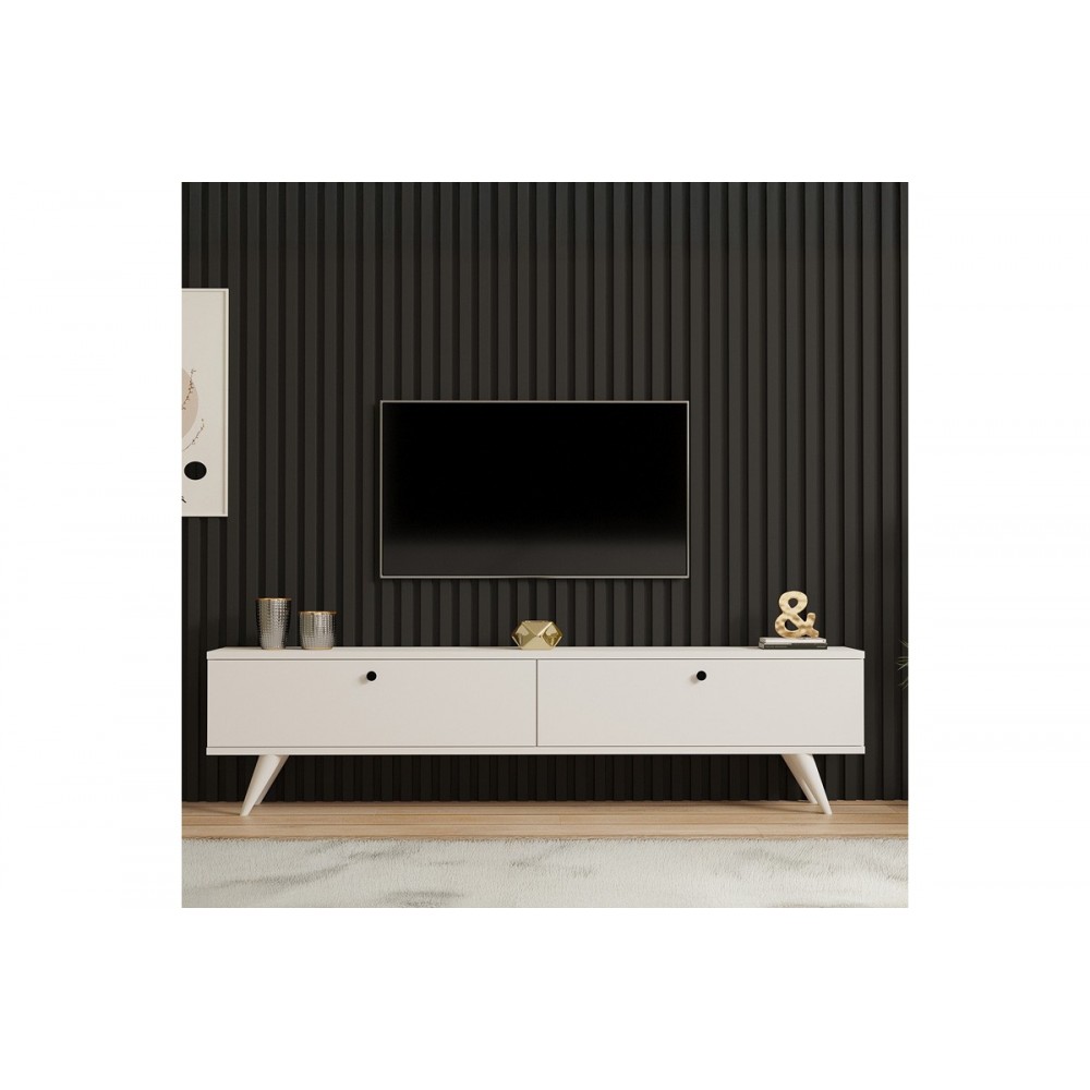 Έπιπλο τηλεόρασης "JATE" σε χρώμα λευκό 160x25x40