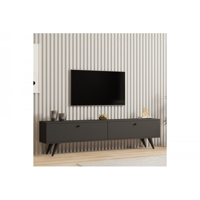 Έπιπλο τηλεόρασης "JATE" σε χρώμα ανθρακί 160x25x40