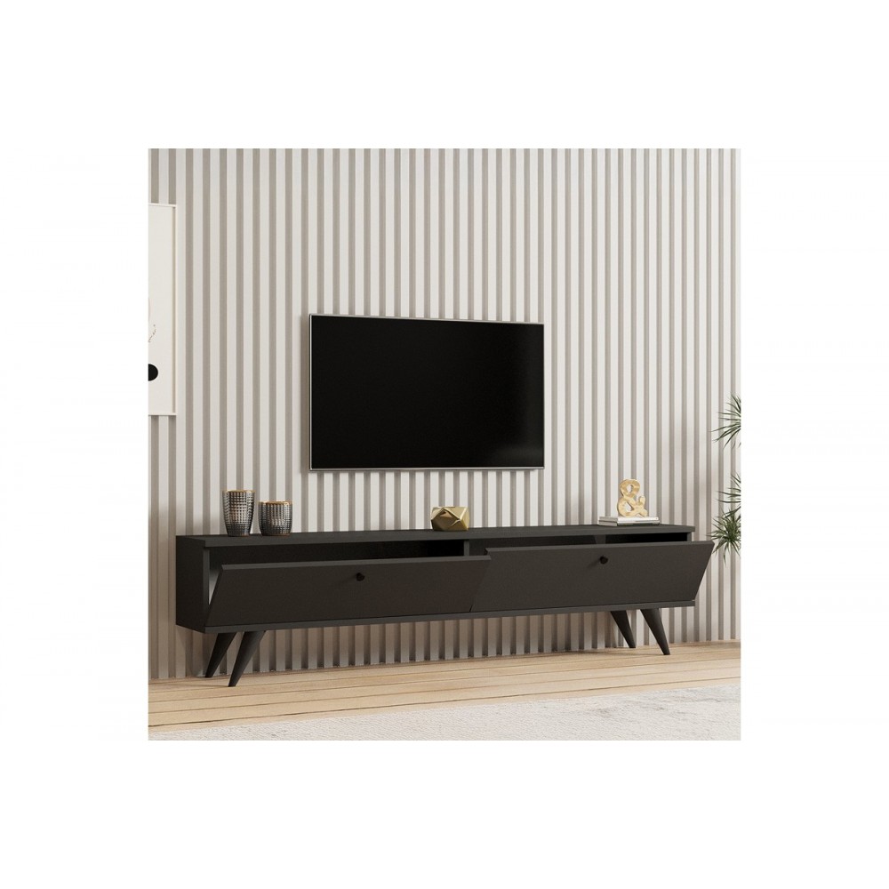 Έπιπλο τηλεόρασης "JATE" σε χρώμα ανθρακί 160x25x40