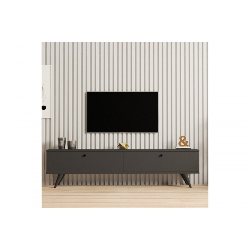 Έπιπλο τηλεόρασης "JATE" σε χρώμα ανθρακί 160x25x40