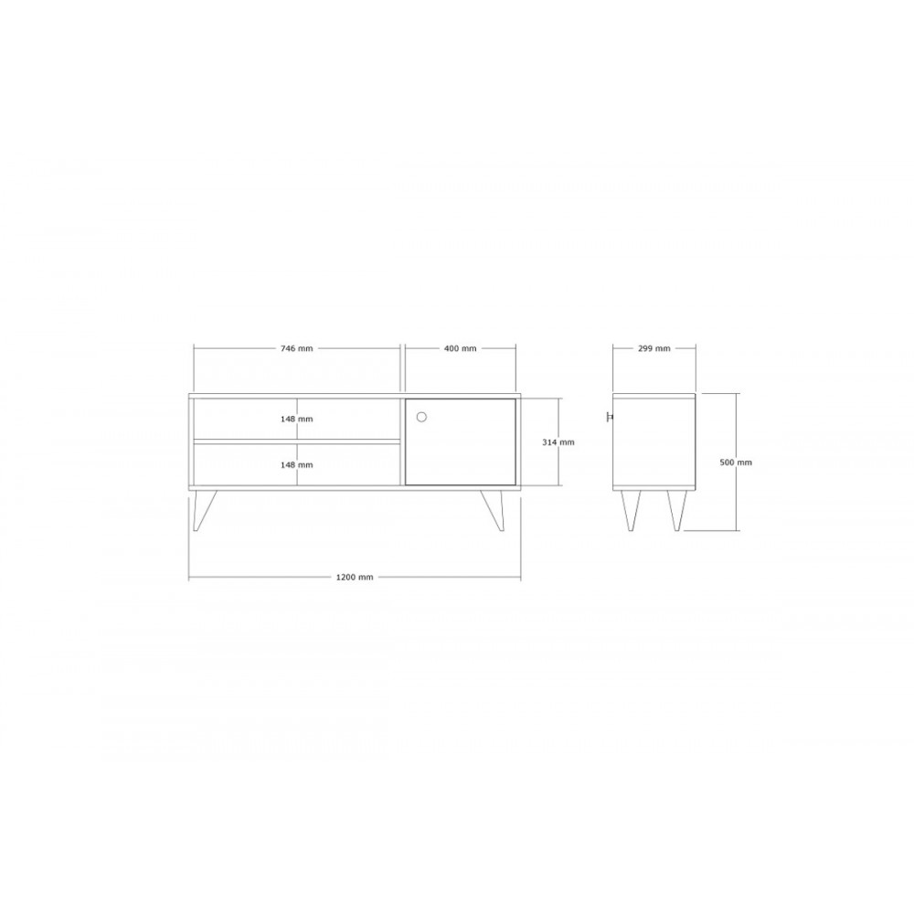 Έπιπλο τηλεόρασης "WISON" σε χρώμα σονόμα 120x29x50