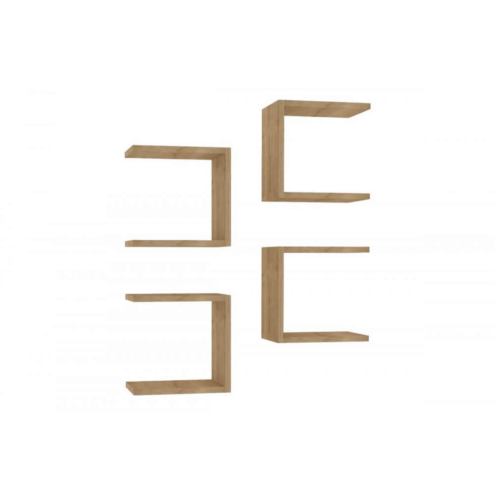 Ραφιέρα τοίχου "PERARI" 4τμχ σε χρώμα oak 30x19.6x30