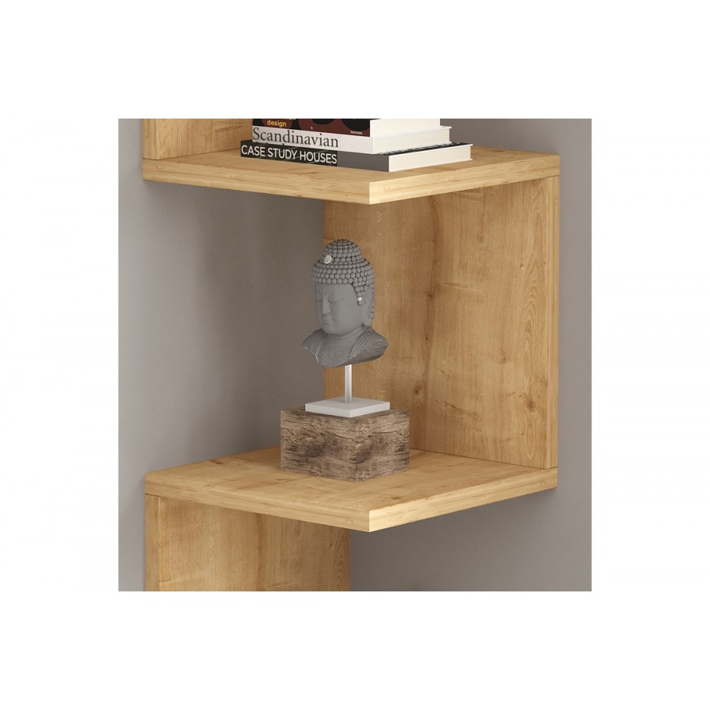 Ραφιέρα γωνιακή τοίχου "INSTA" σε χρώμα oak 25x25x105.5