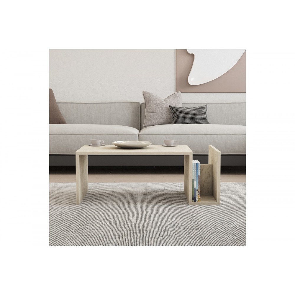 Τραπέζι σαλονιού "POKO" σε όψη τραβερτίνας 86.8x50x32.4