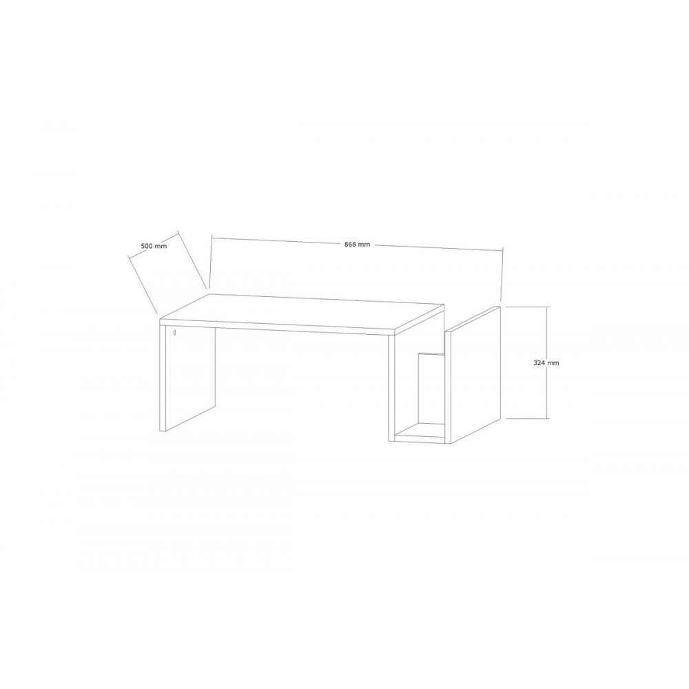 Τραπέζι σαλονιού "POKO" σε όψη τραβερτίνας 86.8x50x32.4
