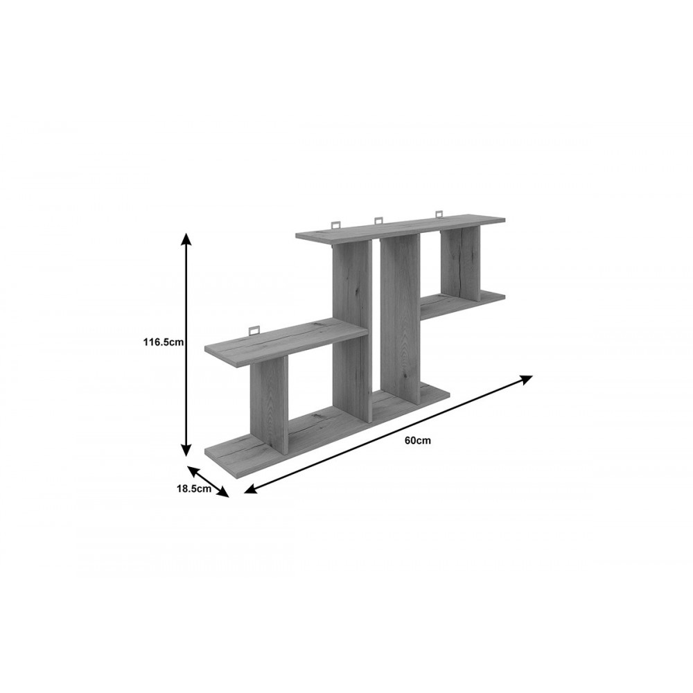 Ραφιέρα τοίχου "VERTOURA" σε χρώμα μόκα 116x18.5x60
