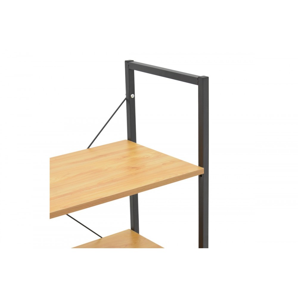 Ραφιέρα επιδαπέδια "KUILI" από μέταλλο/mdf σε χρώμα μαύρο/oak 60x36x121