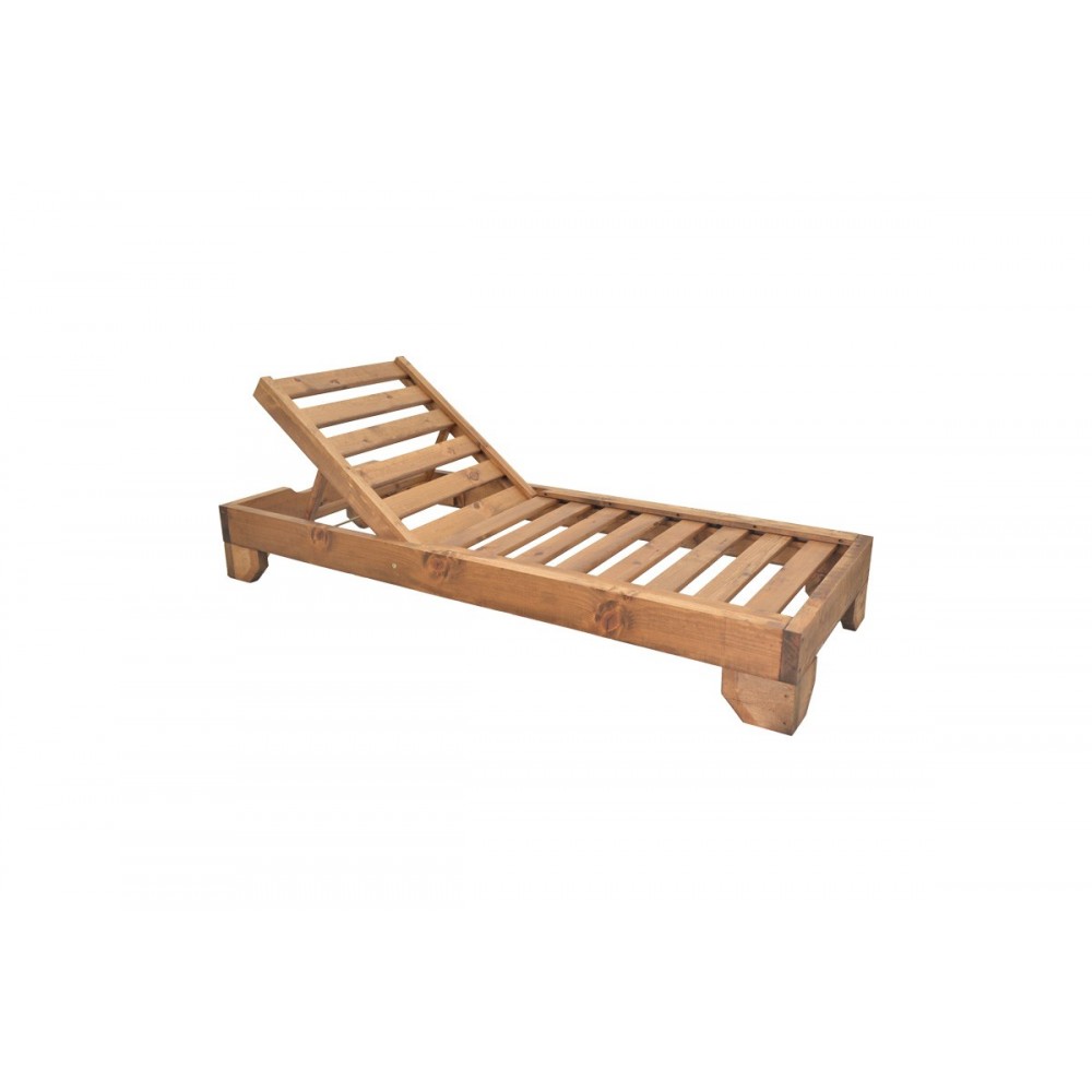 Ξαπλώστρα "ZALKA" από ξύλο σε χρώμα καρυδί 66x197x28