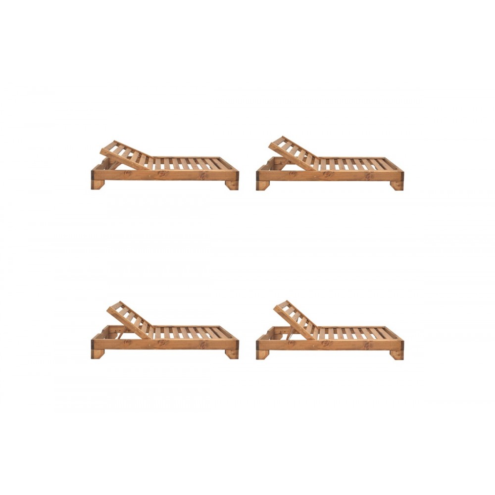 Ξαπλώστρα "ZALKA" από ξύλο σε χρώμα καρυδί 66x197x28