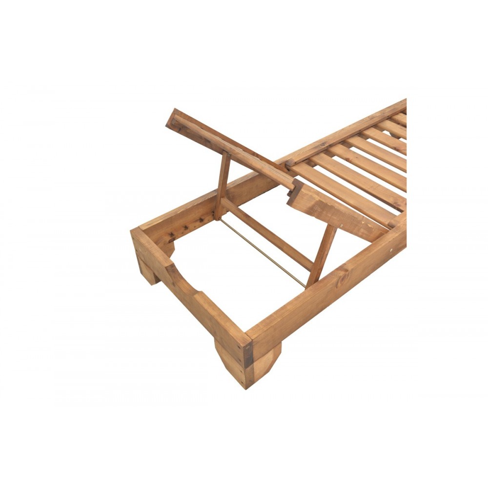 Ξαπλώστρα "ZALKA" από ξύλο σε χρώμα καρυδί 66x197x28