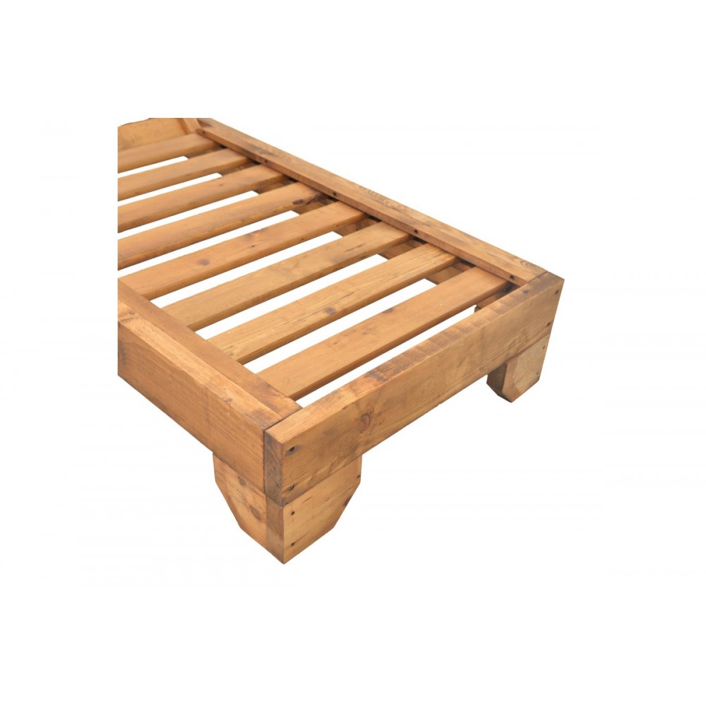 Ξαπλώστρα "ZALKA" από ξύλο σε χρώμα καρυδί 66x197x28