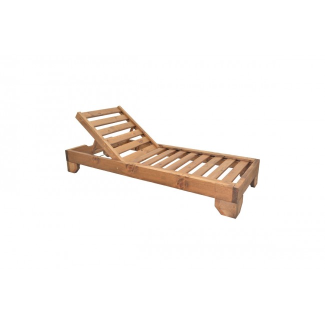 Ξαπλώστρα "ZALKA" από ξύλο σε χρώμα καρυδί 66x197x28