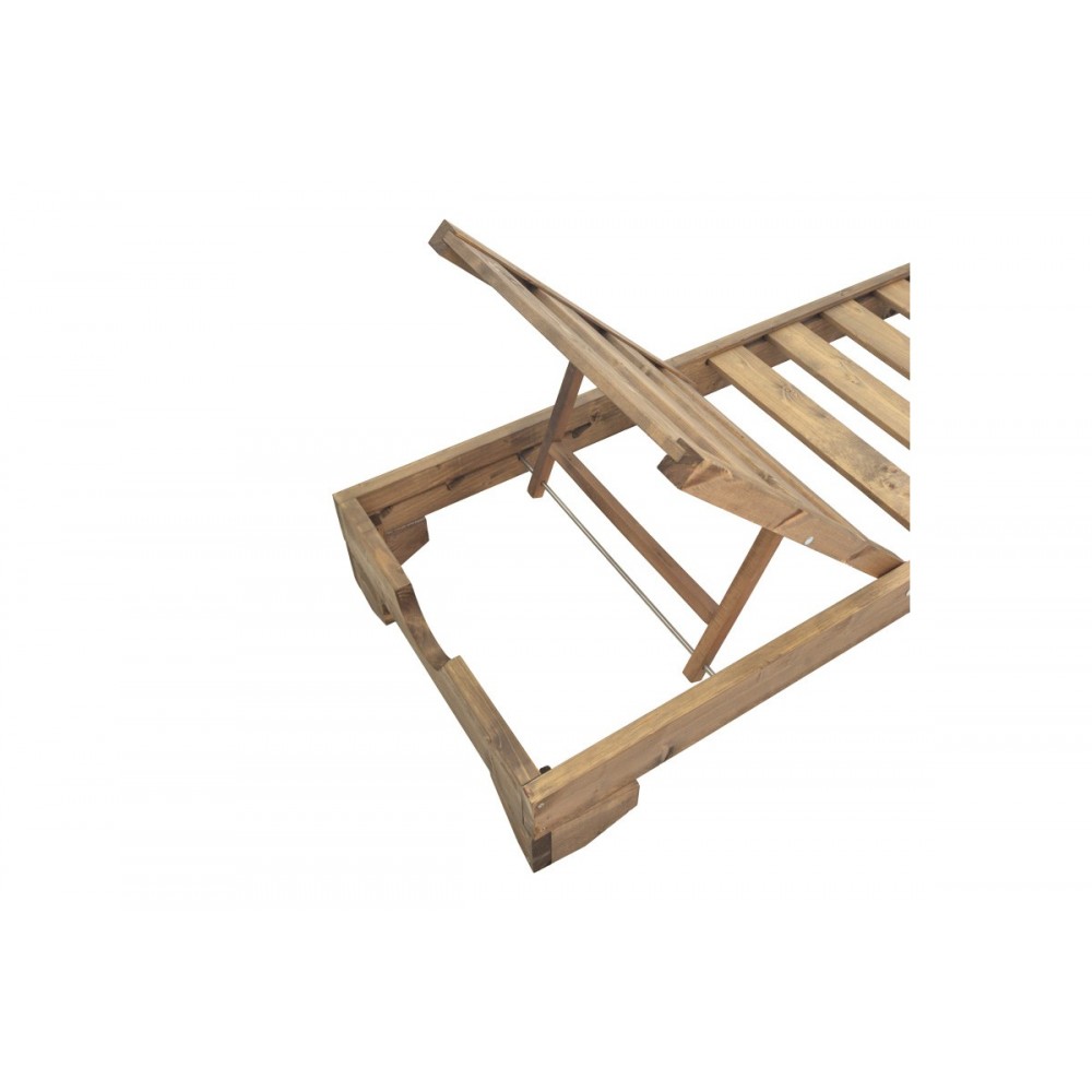 Ξαπλώστρα "FENDY" από ξύλο σε χρώμα καρυδί 71.5x200x24