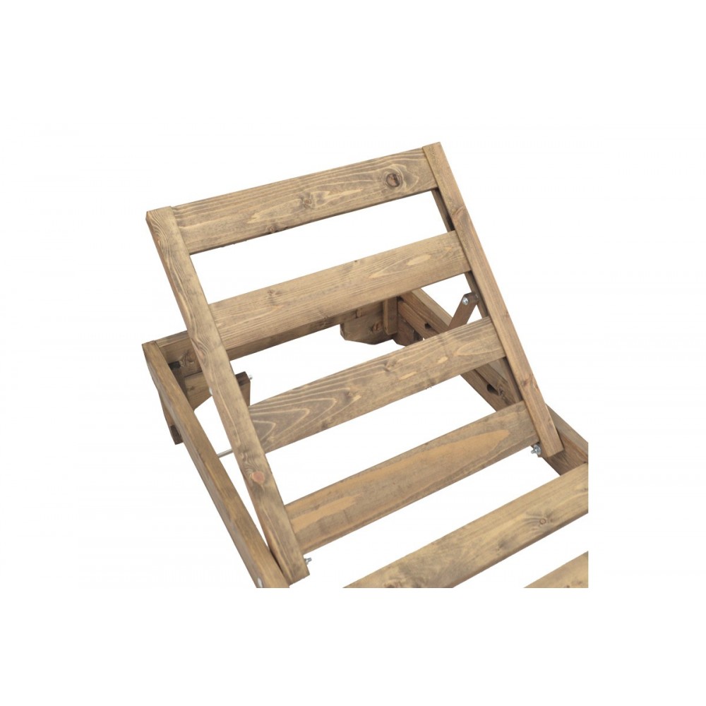 Ξαπλώστρα "FENDY" από ξύλο σε χρώμα καρυδί 71.5x200x24