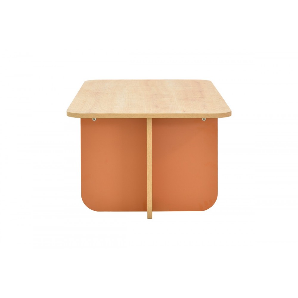 Τραπέζι "BOCA" σε χρώμα oak/κεραμιδί 100x60x42