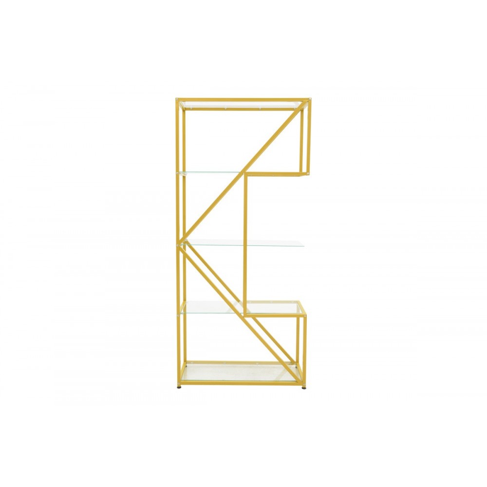 Ραφιέρα "AYLAN" από μέταλλο/γυαλί σε χρώμα χρυσό 100x30x200