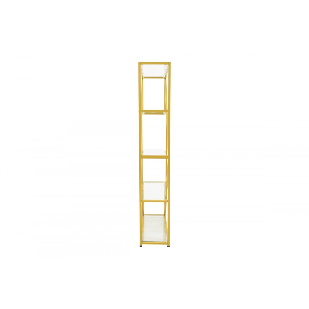 Ραφιέρα "AYLAN" από μέταλλο/γυαλί σε χρώμα χρυσό 100x30x200