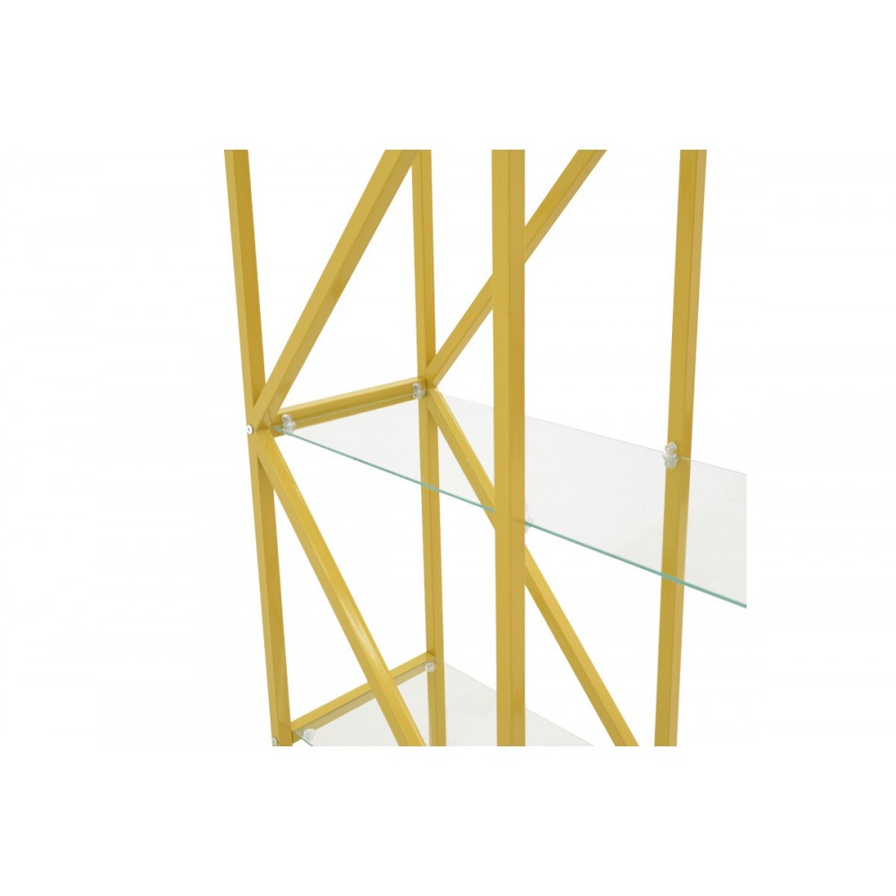Ραφιέρα "AYLAN" από μέταλλο/γυαλί σε χρώμα χρυσό 100x30x200