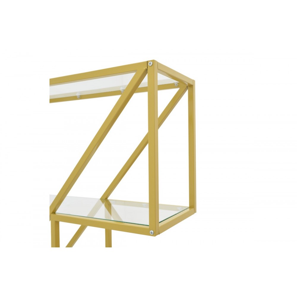 Ραφιέρα "AYLAN" από μέταλλο/γυαλί σε χρώμα χρυσό 100x30x200