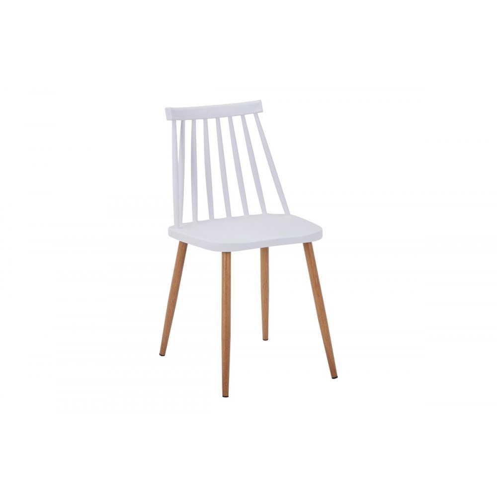 Τραπεζαρία 3τμχ "ELIJAH-AURORA I" από pp σε χρώμα λευκό/φυσικό Φ60x74