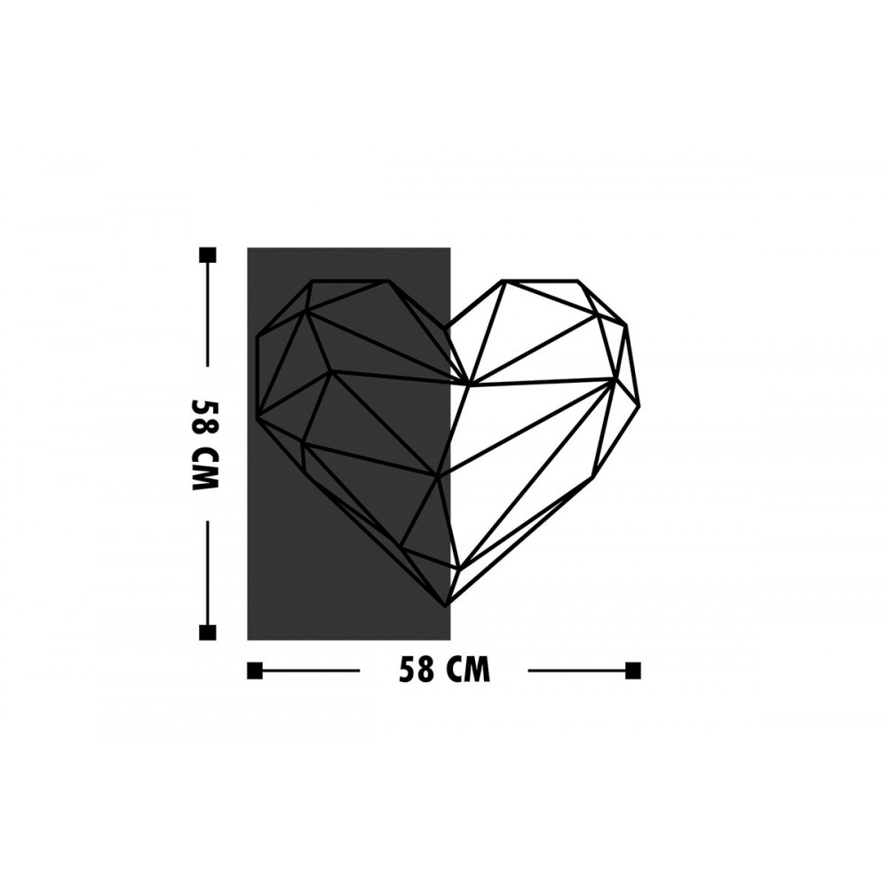 Διακοσμητικό τοίχου "HELIE" από ξύλο/μέταλλο σε χρώμα φυσικό/μαύρο 58x3x58