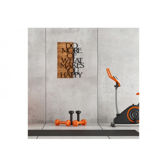 Διακοσμητικό τοίχου "HAPER" από ξύλο/μέταλλο σε χρώμα φυσικό/μαύρο 42x3x58