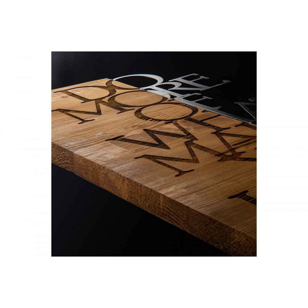 Διακοσμητικό τοίχου "HAPER" από ξύλο/μέταλλο σε χρώμα φυσικό/μαύρο 42x3x58