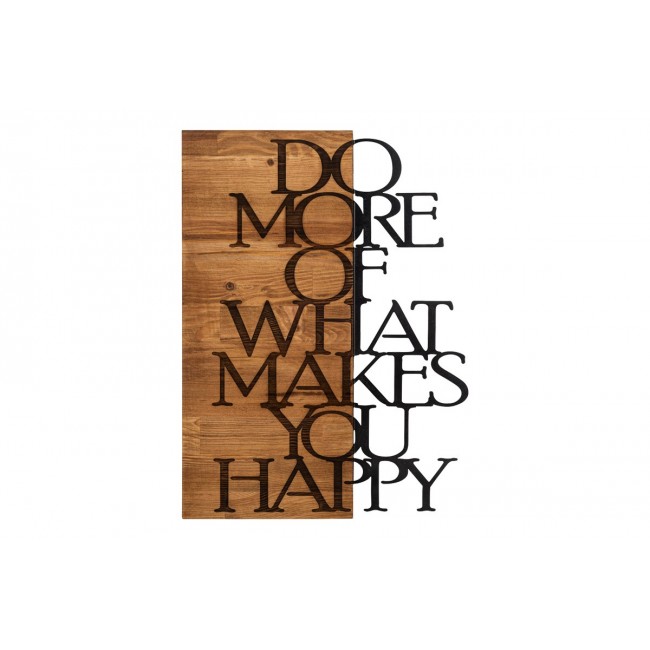 Διακοσμητικό τοίχου "HAPER" από ξύλο/μέταλλο σε χρώμα φυσικό/μαύρο 42x3x58