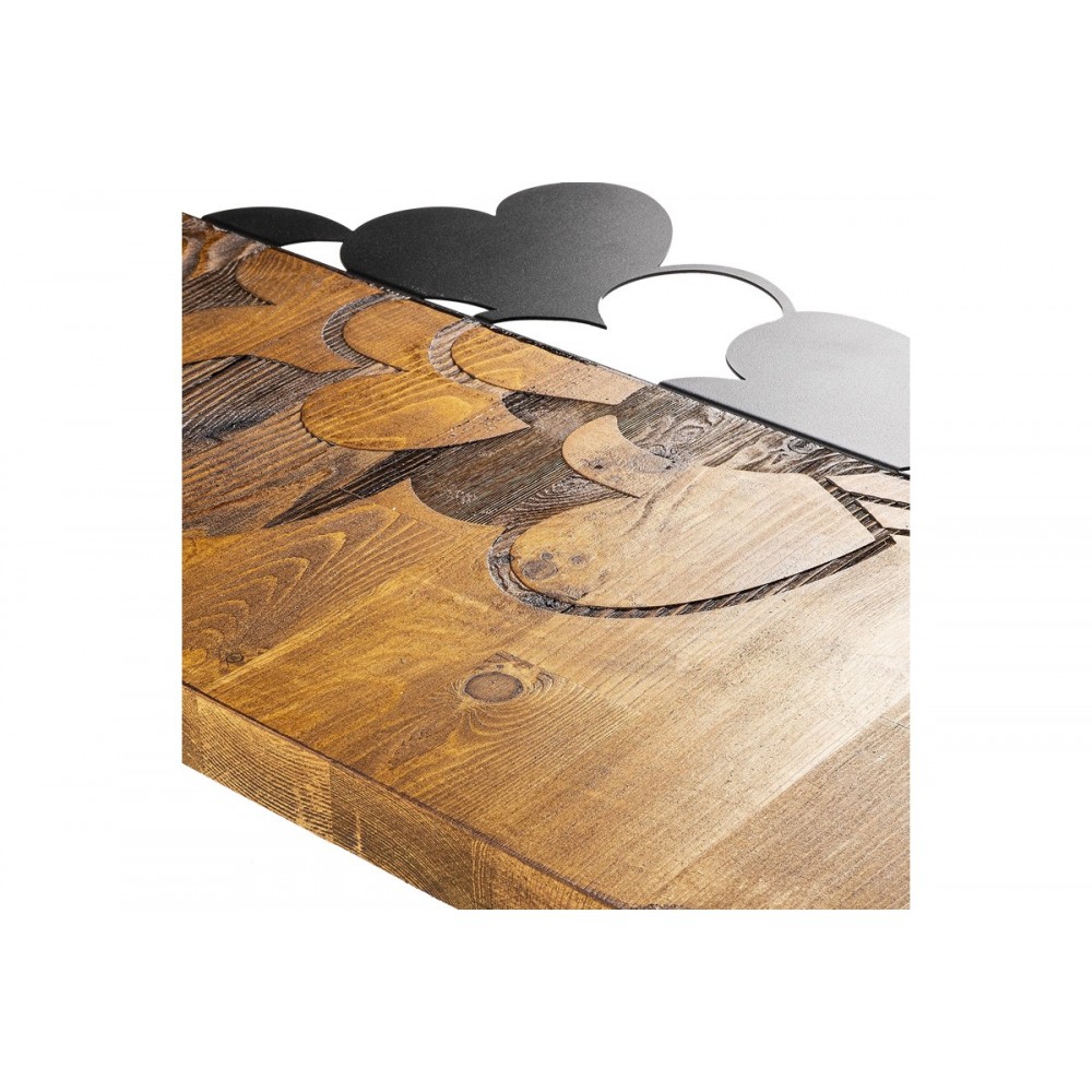 Διακοσμητικό τοίχου "HEARBY" από ξύλο/μέταλλο σε χρώμα φυσικό/μαύρο 39x3x58