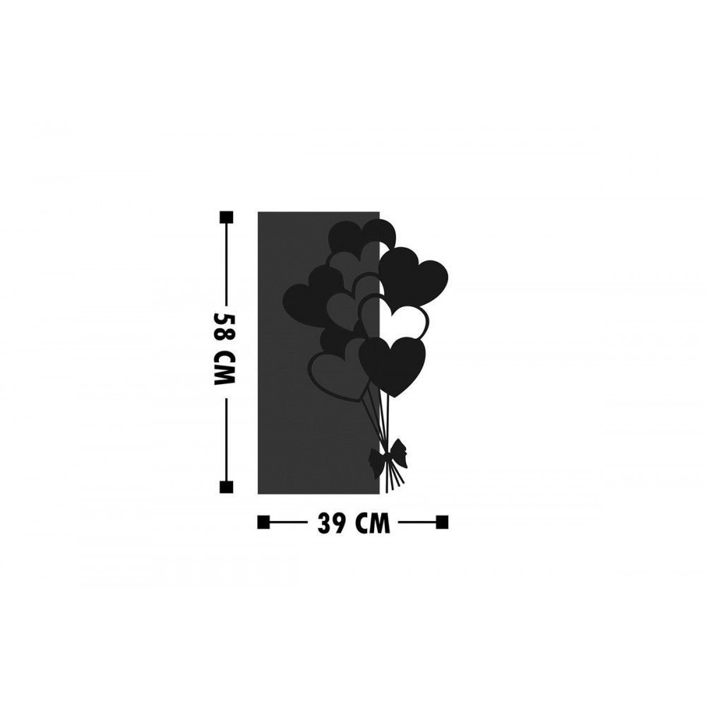 Διακοσμητικό τοίχου "HEARBY" από ξύλο/μέταλλο σε χρώμα φυσικό/μαύρο 39x3x58