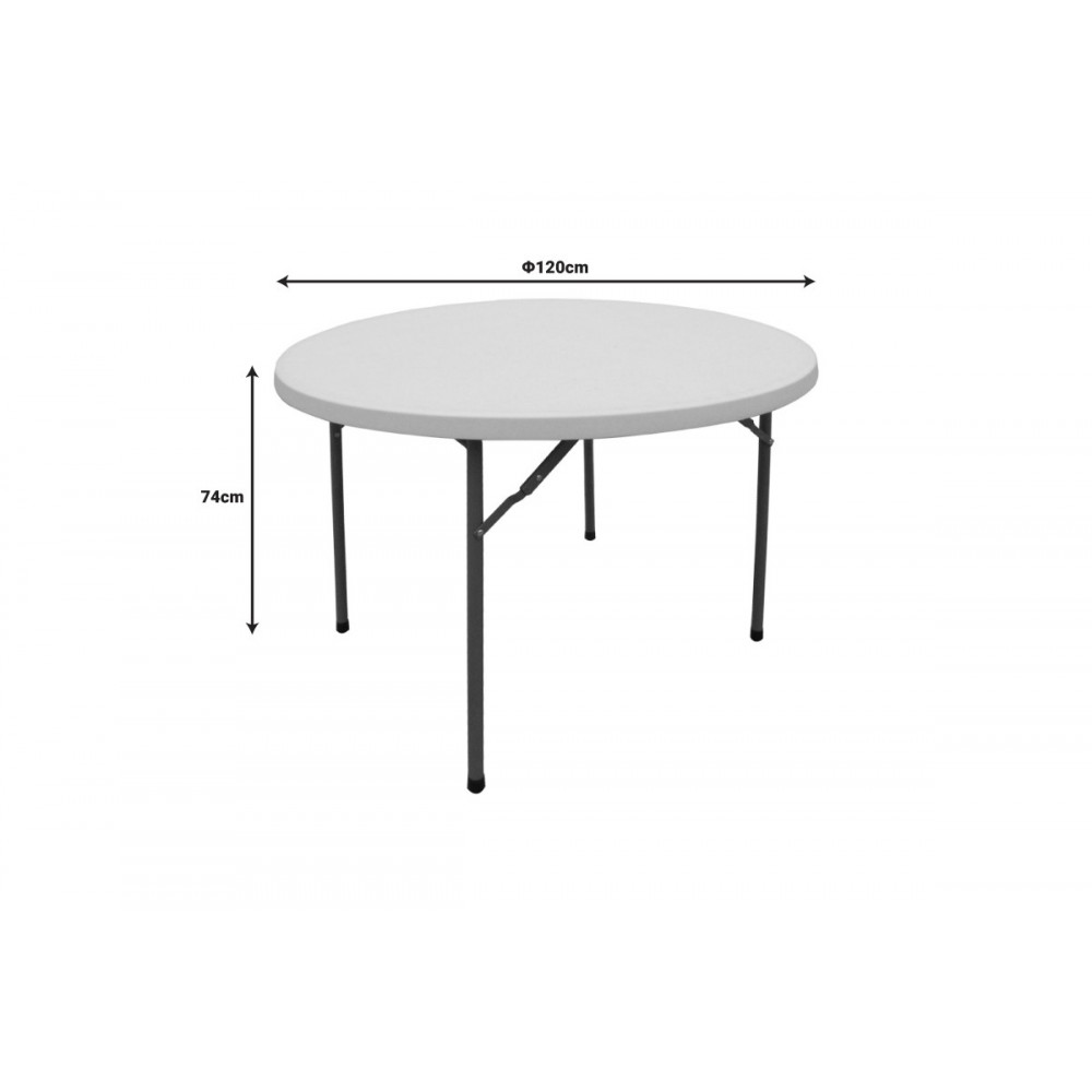 Τραπέζι catering "COMFORT" πτυσσόμενο σε χρώμα λευκό/γκρι Φ120x74