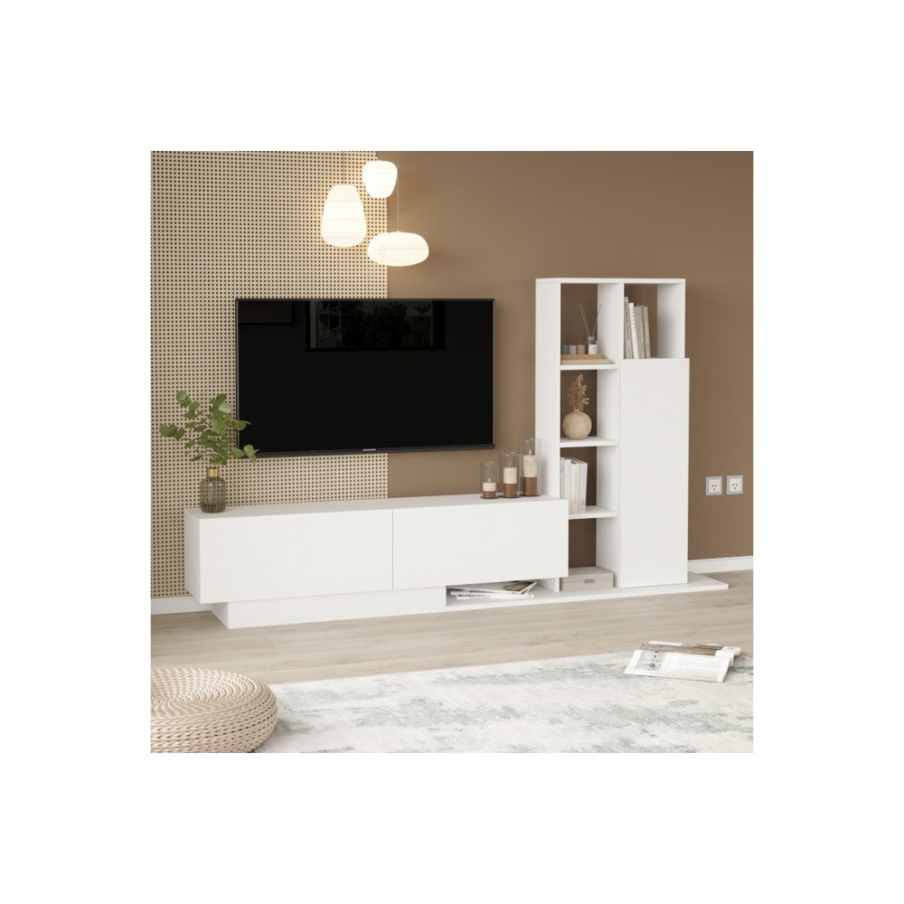 Σύνθετο σαλονιού "DAMON" σε χρώμα λευκό 140x29.5x39.5