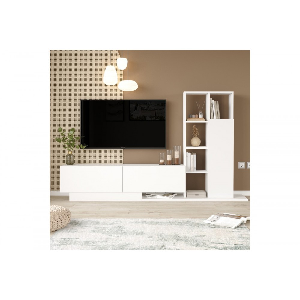 Σύνθετο σαλονιού "DAMON" σε χρώμα λευκό 140x29.5x39.5