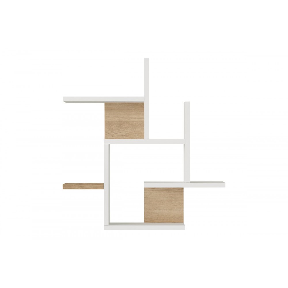 Ραφιέρα τοίχου "NOGARA" σε χρώμα λευκό/φυσικό 62.6x14.5x66.2