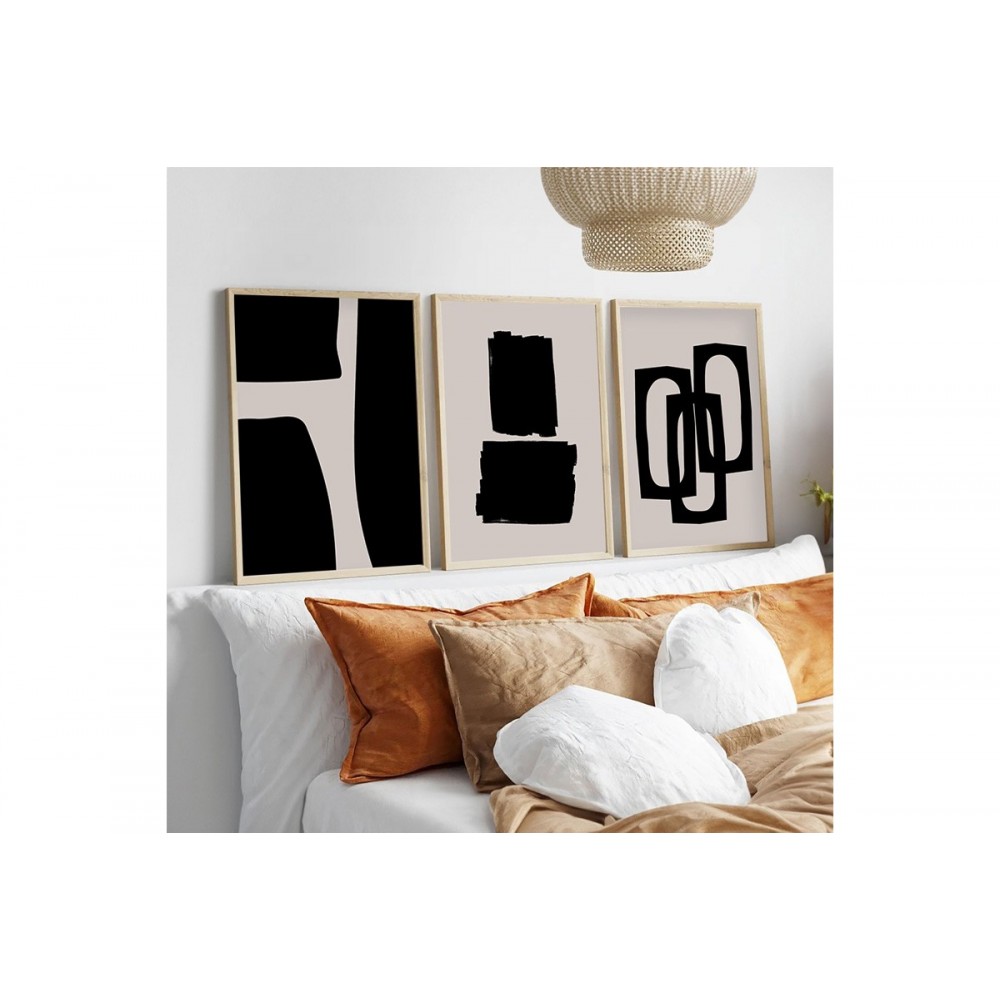 Πίνακας σε καμβά "BLACKY" τρίπτυχος με ψηφιακή εκτύπωση 50x2x35