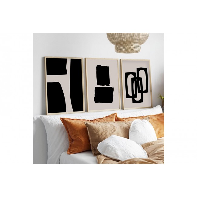 Πίνακας σε καμβά "BLACKY" τρίπτυχος με ψηφιακή εκτύπωση 50x2x35