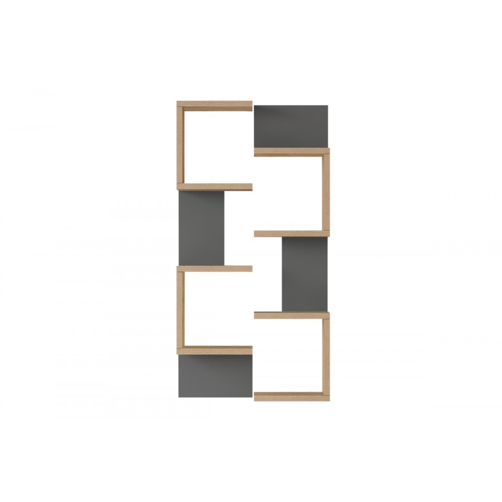 Ραφιέρα τοίχου "POMAR" σε χρώμα φυσικό/ανθρακί 47.2x14.5x92.5