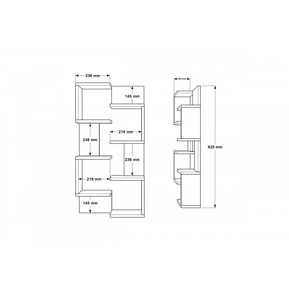 Ραφιέρα τοίχου "POMAR" σε χρώμα φυσικό/ανθρακί 47.2x14.5x92.5