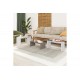 Τραπέζια σαλονιού 3τμχ "KANTAR" σε χρώμα λευκό αντικέ/μόκα 65x30x39