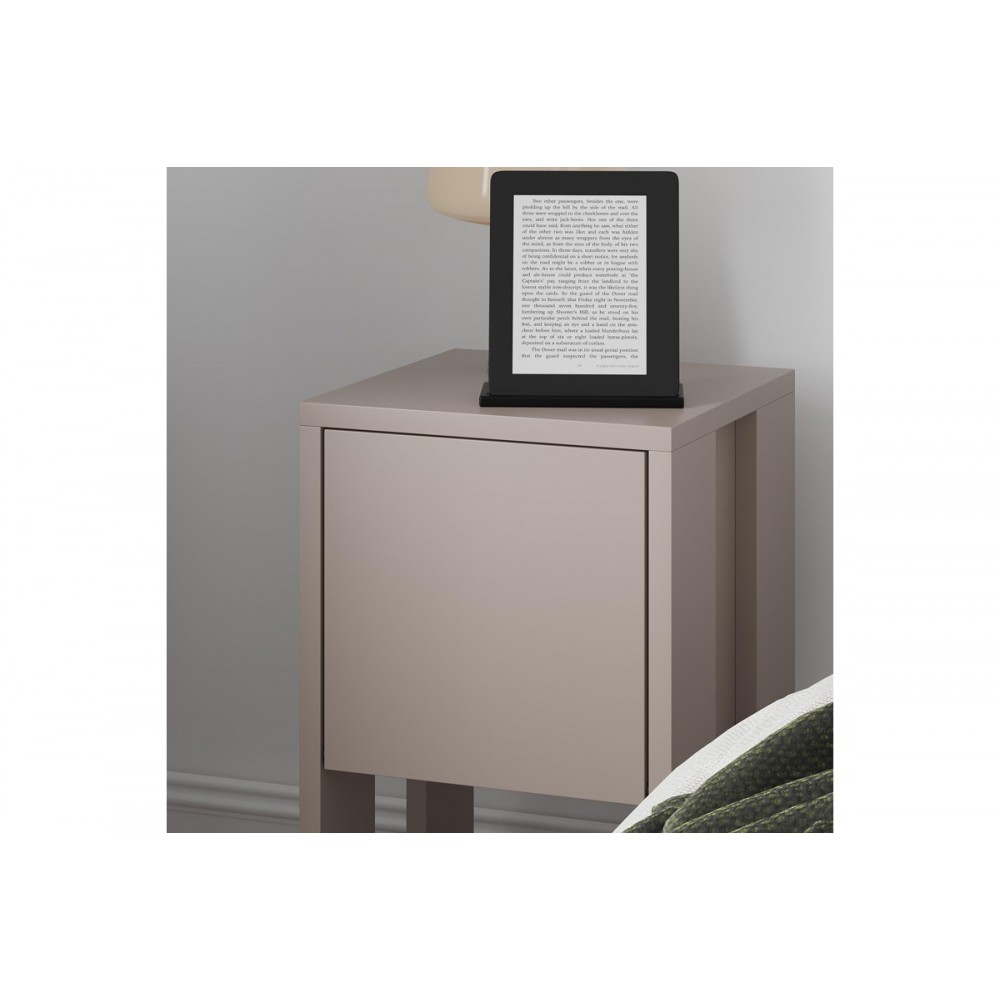 Κομοδίνο "EMA" σε χρώμα μόκα 30x30x55