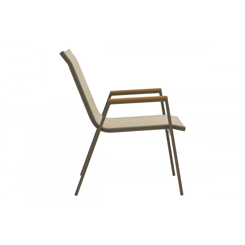 Τραπεζαρία 5τμχ "KLITON-AZELIE" από αλουμίνιο/textilene σε χρώμα γκρι/σαμπανιζέ 150x80x74