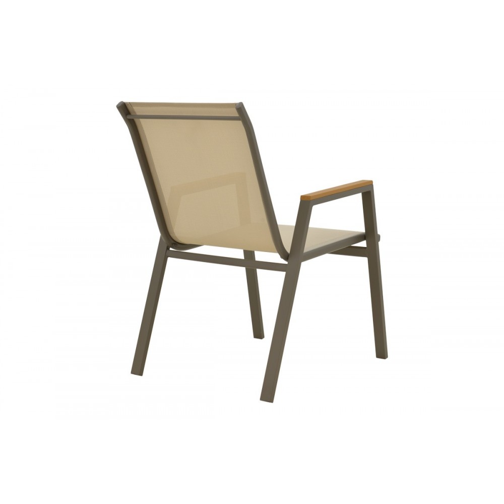 Τραπεζαρία 9τμχ "LAFLA-AZELIE" από αλουμίνιο/plywood σε χρώμα σαμπανιζέ/φυσικό 160-240x100x75