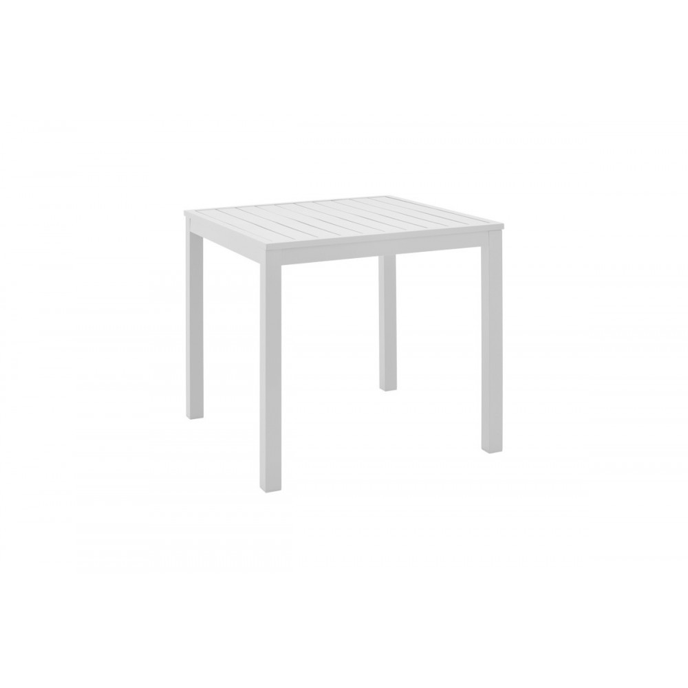 Τραπέζι παραλίας "KLITON" από αλουμίνιο σε χρώμα λευκό 45x45x41