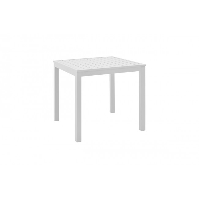Τραπέζι παραλίας "KLITON" από αλουμίνιο σε χρώμα λευκό 45x45x41
