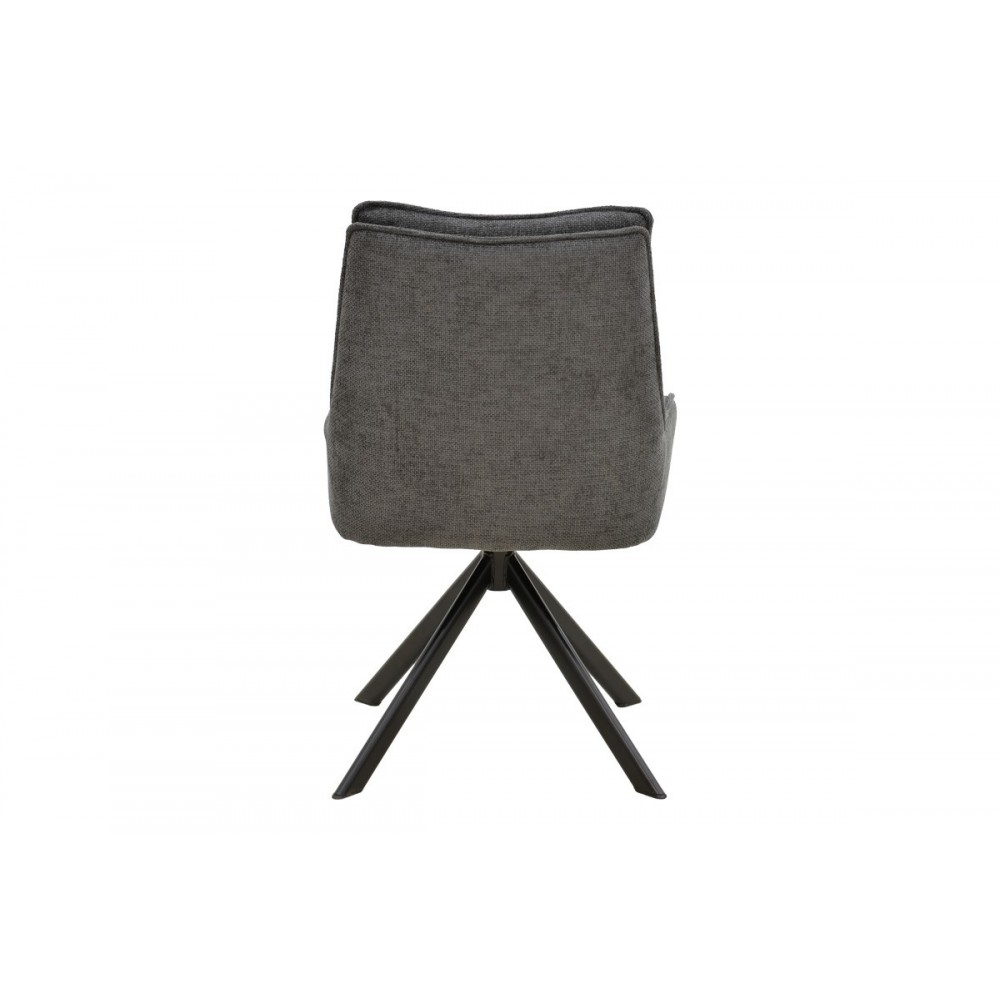 Πολυθρόνα "KONELIAN" από ύφασμα/μέταλλο σε χρώμα ανθρακί/μαύρο 54x63x88