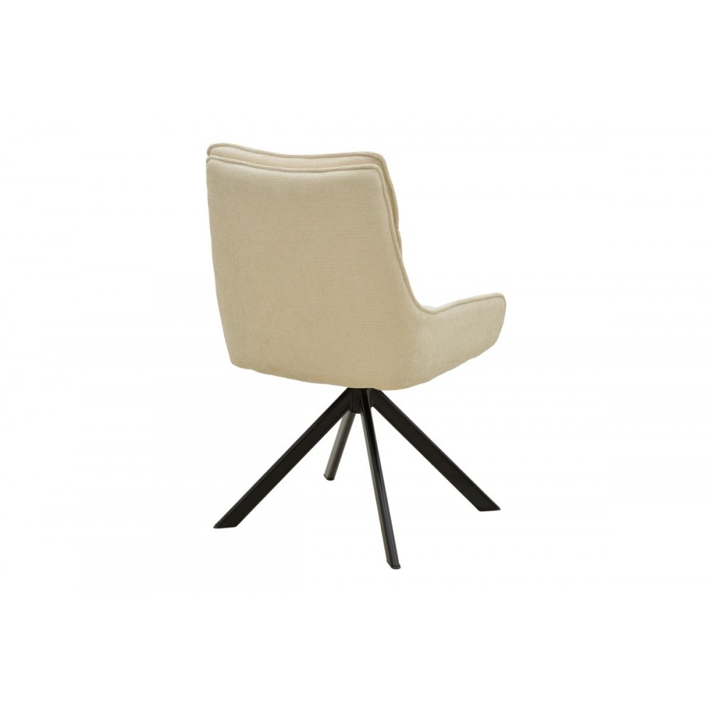 Πολυθρόνα "KONELIAN" από ύφασμα/μέταλλο σε χρώμα μπεζ/μαύρο 54x63x88